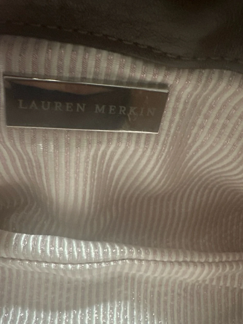 Lauren Merkin Brown Pleated Leather Clutch